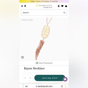 Kendra Scott rosegold Rayne necklace  in rosegold filigree